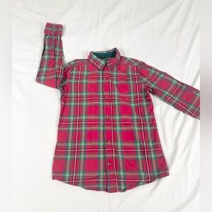Tommy Bahama Unisex Kids Red Plaid Long Sleeve Button Up Shirt L (10-14)